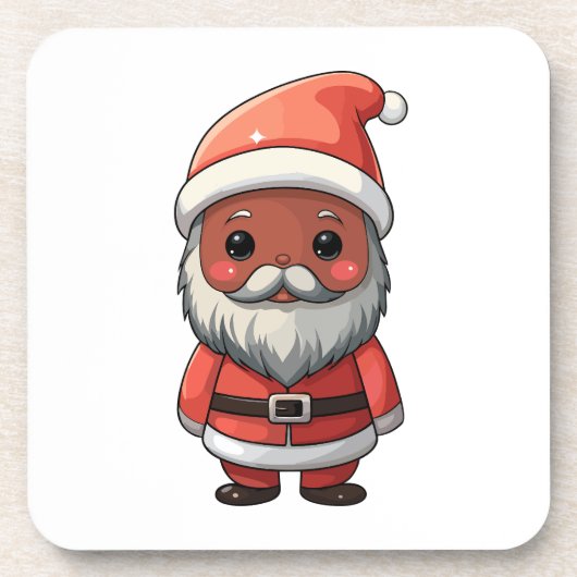 Cute Cartoon Santa Claus Illustration コースター (正面)