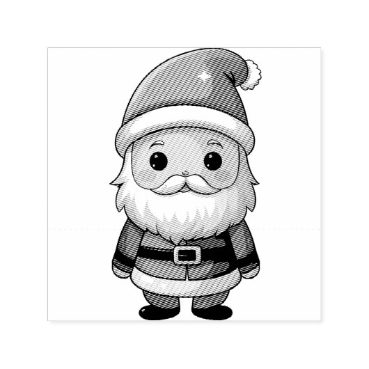Cute Cartoon Santa Claus Illustration セルフインキングスタンプ (デザイン)