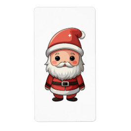 Cute Cartoon Santa Claus Illustration ラベル