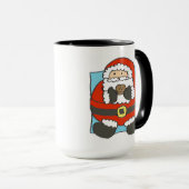 Cute Cartoon Santa Holding Mince Pie マグカップ (正面右)