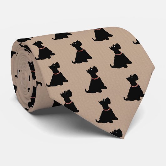 Cute Cartoon Scottish Terrier Tie ネクタイ (ロール)