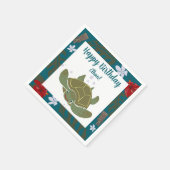 Cute Cartoon Sea Turtle Birthday Paper Napkin スタンダードカクテルナプキン (角)