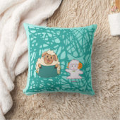 Cute Cartoon Sheep and Lamb Whimsical Kids Nursery クッション (ブランケット)