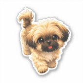 Cute Cartoon Shih Tzu Nala Puppy Dog シール (正面)
