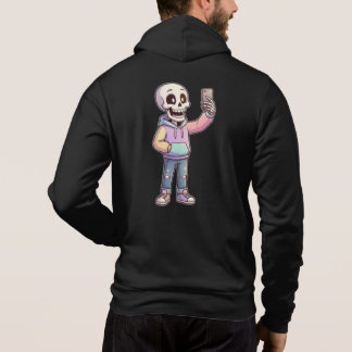 Cute Cartoon Skeleton Selfie - Full Body Trendy  パーカ