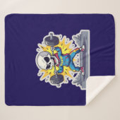 “Cute Cartoon Skeleton Weightlifter • Funny Gym Ba シェルパブランケット (正面(横))