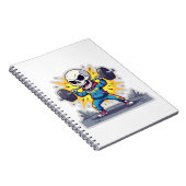 “Cute Cartoon Skeleton Weightlifter • Funny Gym Ba ノートブック (右側)