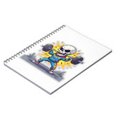 “Cute Cartoon Skeleton Weightlifter • Funny Gym Ba ノートブック (左側)