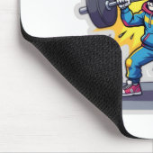 “Cute Cartoon Skeleton Weightlifter • Funny Gym Ba マウスパッド (コーナー)