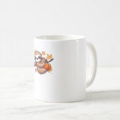 Cute Cartoon Sloth with Pumpkin - Autumn Season Ov コーヒーマグカップ (正面右)