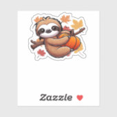 Cute Cartoon Sloth with Pumpkin - Autumn Season Ov シール (シート)
