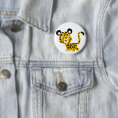 Cute Cartoon Smiling Leopard Button Badge 缶バッジ (インサイチュ)