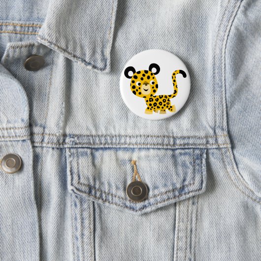 Cute Cartoon Smiling Leopard Button Badge 缶バッジ (インサイチュ)