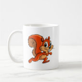 Cute Cartoon Squirrel Coffee Mug コーヒーマグカップ (左)