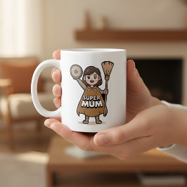 Cute Cartoon Super Mum Personalized Mug コーヒーマグカップ