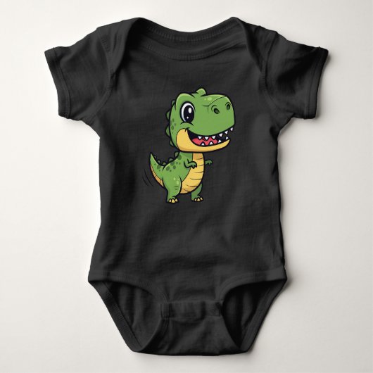 Cute Cartoon T-Rex Dinosaur Baby Bodysuit ベビーボディスーツ (正面)