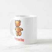 Cute Cartoon Teddy Bear Pun Illustration コーヒーマグカップ (正面左)