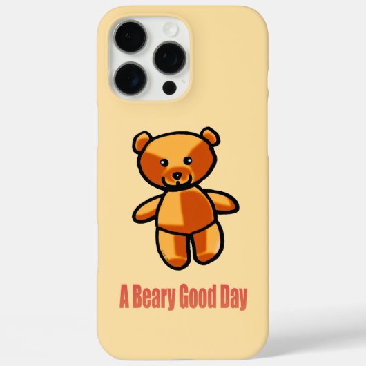 Cute Cartoon Teddy Bear Pun Illustration Case-Mate iPhoneケース (裏面)