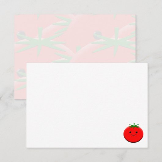 Cute Cartoon Tomato Custom Blank ノートカード (正面/裏面)
