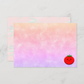 Cute Cartoon Tomato Watercolor Custom Blank ノートカード (正面/裏面)