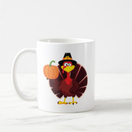 Cute Cartoon Turkey Thanksgiving Art コーヒーマグカップ