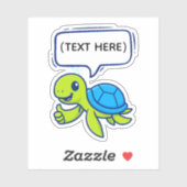 Cute Cartoon Turtle with Speech Bubble シール (シート)