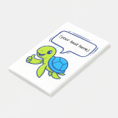 Cute Cartoon Turtle with Speech Bubble ポストイット (アングル)