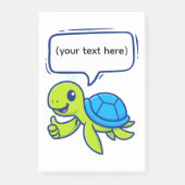 Cute Cartoon Turtle with Speech Bubble ポストイット (正面)