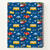 Cute Cartoon Vehicles Pattern ノートブック (裏面)
