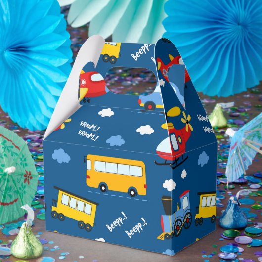 Cute Cartoon Vehicles Pattern  フェイバーボックス (パーティー)
