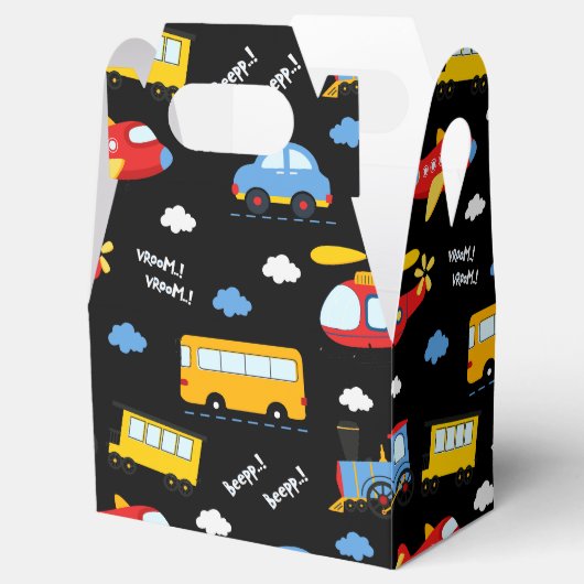 Cute Cartoon Vehicles Pattern  フェイバーボックス (オープン)