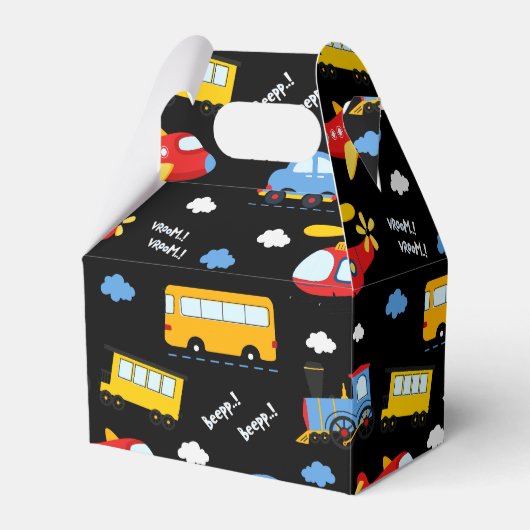 Cute Cartoon Vehicles Pattern  フェイバーボックス (正面サイド)