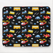 Cute Cartoon Vehicles Pattern  マウスパッド (正面)