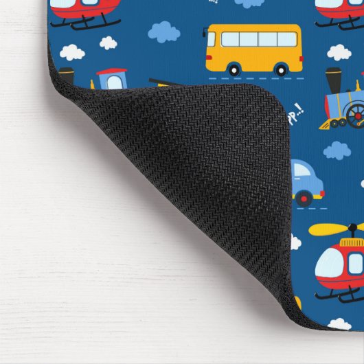 Cute Cartoon Vehicles Pattern  マウスパッド (コーナー)