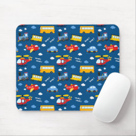 Cute Cartoon Vehicles Pattern  マウスパッド