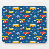 Cute Cartoon Vehicles Pattern  マウスパッド (正面)