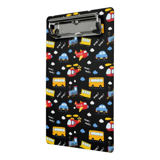 Cute Cartoon Vehicles Pattern  ミニクリップボード (アングル2)