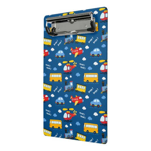 Cute Cartoon Vehicles Pattern  ミニクリップボード (アングル2)