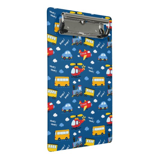 Cute Cartoon Vehicles Pattern  ミニクリップボード (アングル)