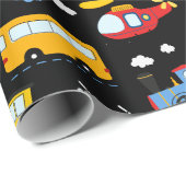 Cute Cartoon Vehicles Pattern ラッピングペーパー (ロールコーナー)