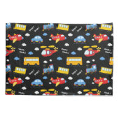 Cute Cartoon Vehicles Pattern 枕カバー (裏面)