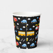 Cute Cartoon Vehicles Pattern  紙コップ (右)