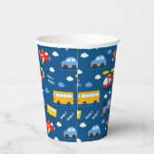 Cute Cartoon Vehicles Pattern  紙コップ (右)