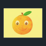 Cute Cartoon Vintage Orange Drawing ポストカード<br><div class="desc">A cartoon style orange with vintage effect applied to the image. Custom postcards.
Gift idea for adults and kids.</div>