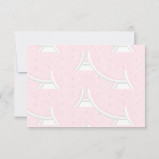 Cute Cartoon Watermelon Personalized Monogram ノートカード (裏面)