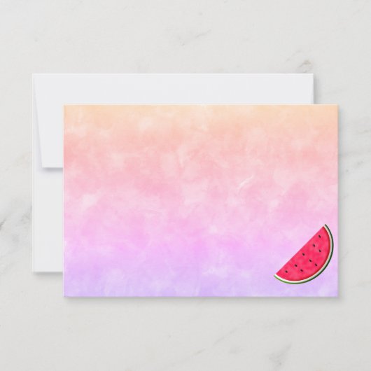 Cute Cartoon Watermelon Watercolor Custom Blank ノートカード (正面)