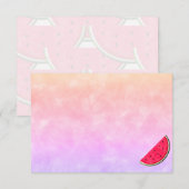 Cute Cartoon Watermelon Watercolor Custom Blank ノートカード (正面/裏面)