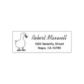 Cute Cartoon White Duck Pet Return Address セルフインキングスタンプ (デザイン)