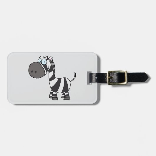 Cute Cartoon Zebra Funny Animal Character ラゲッジタグ (正面横)