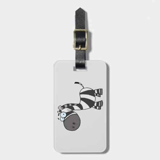 Cute Cartoon Zebra Funny Animal Character ラゲッジタグ (正面縦)